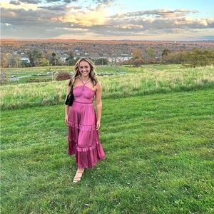 Aqua Pink Halter Dress